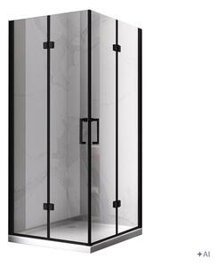 BPS-koupelny Štvorcový sprchový kút KZ08D BL 100x100 čierna/transparent - bez vaničky