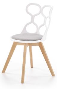 Jedálenska stolička Kimber (biela + sivá + prírodná). Vlastná spoľahlivá doprava až k Vám domov. 1039627