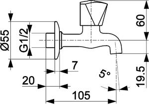 KFA Armatura umývadlový ventil nástenná chrómová 200-020-00