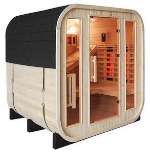 BPS-koupelny Záhradná kombinovaná sudová sauna 2v1 MOLDE A - Infrasauna + fínska sauna 180x200, 2-4 osoby