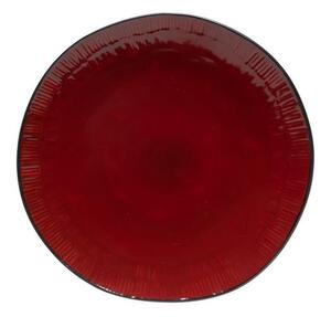 Keramický plytký tanier RHODES 27cm červeno/čierny