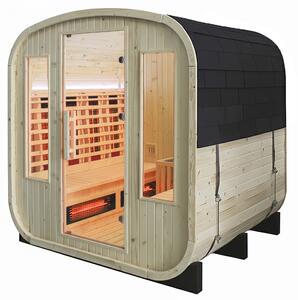 BPS-koupelny Záhradná kombinovaná sudová sauna 2v1 HAMAR - Infrasauna + fínska sauna 180x200, 4-6 osôb
