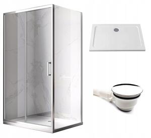 BPS-koupelny Obdĺžnikový sprchový kút KZ104C 120x90 chróm/transp. + vanička ST04C WH biela