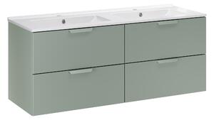 Comad Kúpeľňová skrinka s nábytkovým dvojumývadlom Aster Green 120 zelená