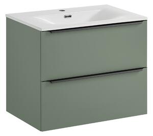 Comad Kúpeľňová skrinka s nábytkovým umývadlom Sombra Green 70 rákosovo zelená so zásuvkami
