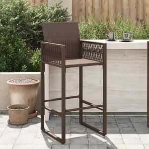 Záhradné barové stoličky 2 ks hnedé polyratan