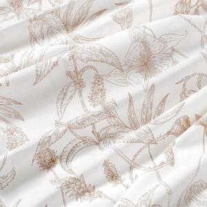 Goldea bavlnené posteľné obliečky - režné kvety s listami 140 x 200 a 70 x 90 cm