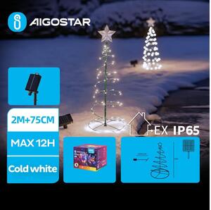 Aigostar - LED Solárna vianočná dekorácia LED/0,26W/3,7V 75cm IP65 studená biela
