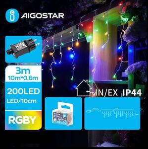 Aigostar - LED Vonkajšia vianočná reťaz 200xLED/8 funkcií 13x0,6m IP44 multicolor