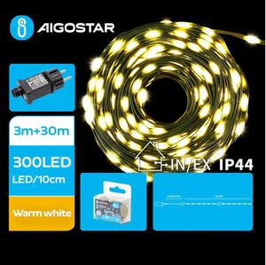 Aigostar - LED Vonkajšia vianočná reťaz 300xLED/8 funkcií 33m IP44 teplá biela