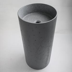 BPS-koupelny Voľne stojace umývadlo z konglomerátu SCOT 4 GR WOF 860 ø40 cm, sivé
