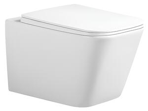 BPS-koupelny Závesná WC misa so SoftClose sedadlom RAIN WH RIM 03, biela