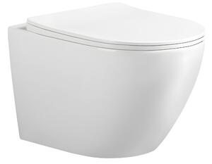 BPS-koupelny Závesná WC misa so SoftClose sedadlom FLOW WH TR 03, biela