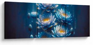 Obraz - Lekná pod hladinou (s hodinami) (90x30 cm)