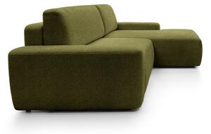 Rohová rozkladacia sedačka Bouli - zelená Strana: Ľavá