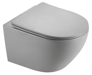BPS-koupelny Závesná WC misa so SoftClose sedadlom MIZU MTGR RIM 03, sivá