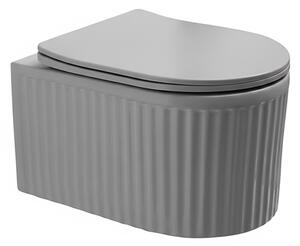 BPS-koupelny Závesná WC misa so SoftClose sedadlom LUMA MTGR RIM 03, sivá mat