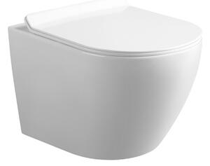 BPS-koupelny Závesná WC misa so SoftClose sedadlom MIZU WH RIM 01, biela