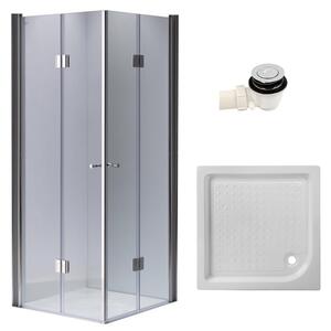 BPS-koupelny Štvorcový sprchovací kút KZ1290C 100x100 chróm/transparent + vanička SXL02C biela
