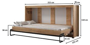 Sklápacia posteľ 160 Cassie (craft zlatý + čierna matná) (horizontálna). Vlastná spoľahlivá doprava až k Vám domov. 1042165