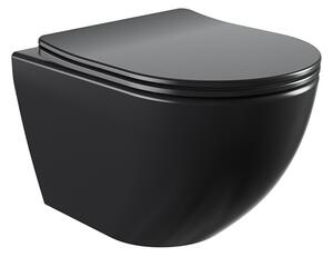 BPS-koupelny Závesná WC misa so SoftClose sedadlom NERO MTB 03, čierna matná