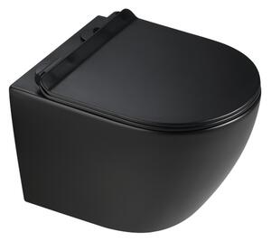BPS-koupelny Závesná WC misa so SoftClose sedadlom MIZU MTB RIM 01, čierna matná