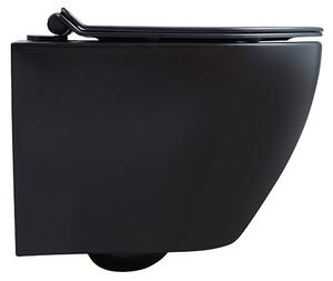 BPS-koupelny Závesná WC misa so SoftClose sedadlom MIZU MTB RIM 01, čierna matná