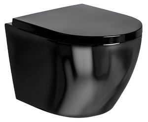 BPS-koupelny Závesná WC misa so SoftClose sedadlom MIZU BL RIM 02, čierna
