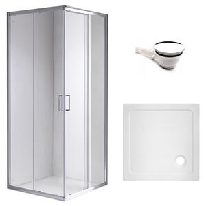 BPS-koupelny Štvorcový sprchový kút KZ93D 70x70 chróm/transparent + vanička ST02C WH biela