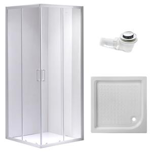 BPS-koupelny Štvorcový sprchový kút KZ93C 70x70 chróm/transparent + vanička SXL02A WH biela