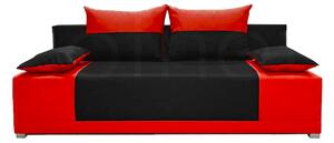 Pohovka trojsedačka Ibriso (čierna + červená). Vlastná spoľahlivá doprava až k Vám domov. 1042501