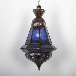 Marocká závesná lampa Houta modrá