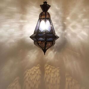 Marocká závesná lampa Houta modrá