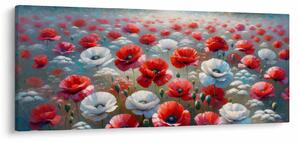 Obraz - Pole vlčích makov (120x50 cm)