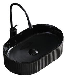 BPS-koupelny Keramické umývadlo na dosku ELIX BL 490 49x31 cm, čierne lesklé