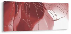 Obraz - Červená abstraktná kvetina N⁰1 (120x50 cm)