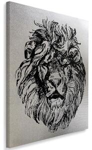 Obraz na plátně Stříbrná lví hlava Nature - 40x60 cm
