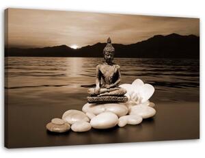 Obraz na plátně Buddha Sunset Brown - 100x70 cm