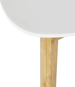 Prístavný stolík BURNETT biela/bambus