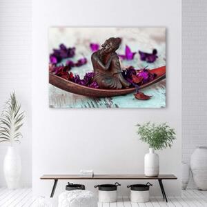 Obraz na plátně Buddha Vintage fialová - 60x40 cm