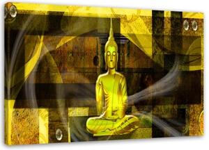 Obraz na plátně Buddha Zen žlutý - 100x70 cm