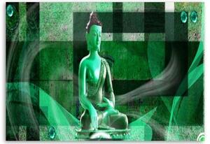 Obraz na plátně Buddha Zen zelená - 60x40 cm