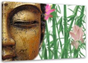 Obraz na plátně Gold Buddha Bamboo Zen Spa - 60x40 cm