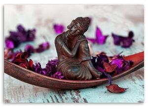 Obraz na plátně Buddha Vintage fialová - 60x40 cm