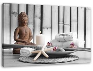 Obraz na plátně Buddha Brown Zen Spa - 100x70 cm