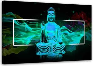 Obraz na plátně Buddha Abstraktní tyrkysová - 100x70 cm