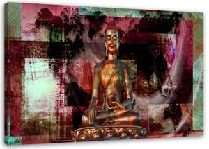 Obraz na plátně ABSTRAKT Malovaný Buddha - 100x70 cm