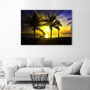 Obraz na plátně Západ slunce v Palmas nad mořem - 60x40 cm