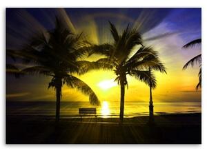 Obraz na plátně Západ slunce v Palmas nad mořem - 60x40 cm