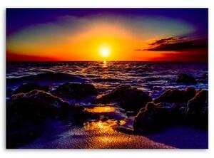 Obraz na plátně Západ slunce u moře - 60x40 cm
